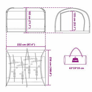 Cykelförrådstält med tak med lagring Blå 256 x 222 x 182 cm