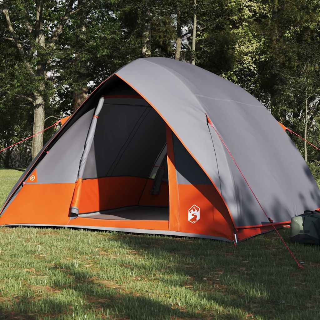 Campingtält med tak Grå och orange 320 x 275 x 190 cm taffeta