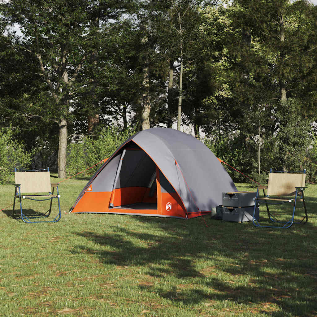 Campingtält med tak Grå och orange 320 x 275 x 190 cm taffeta