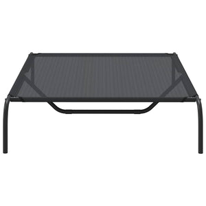 Förhöjd hundbädd svart 130x80x20 cm textilene och stål