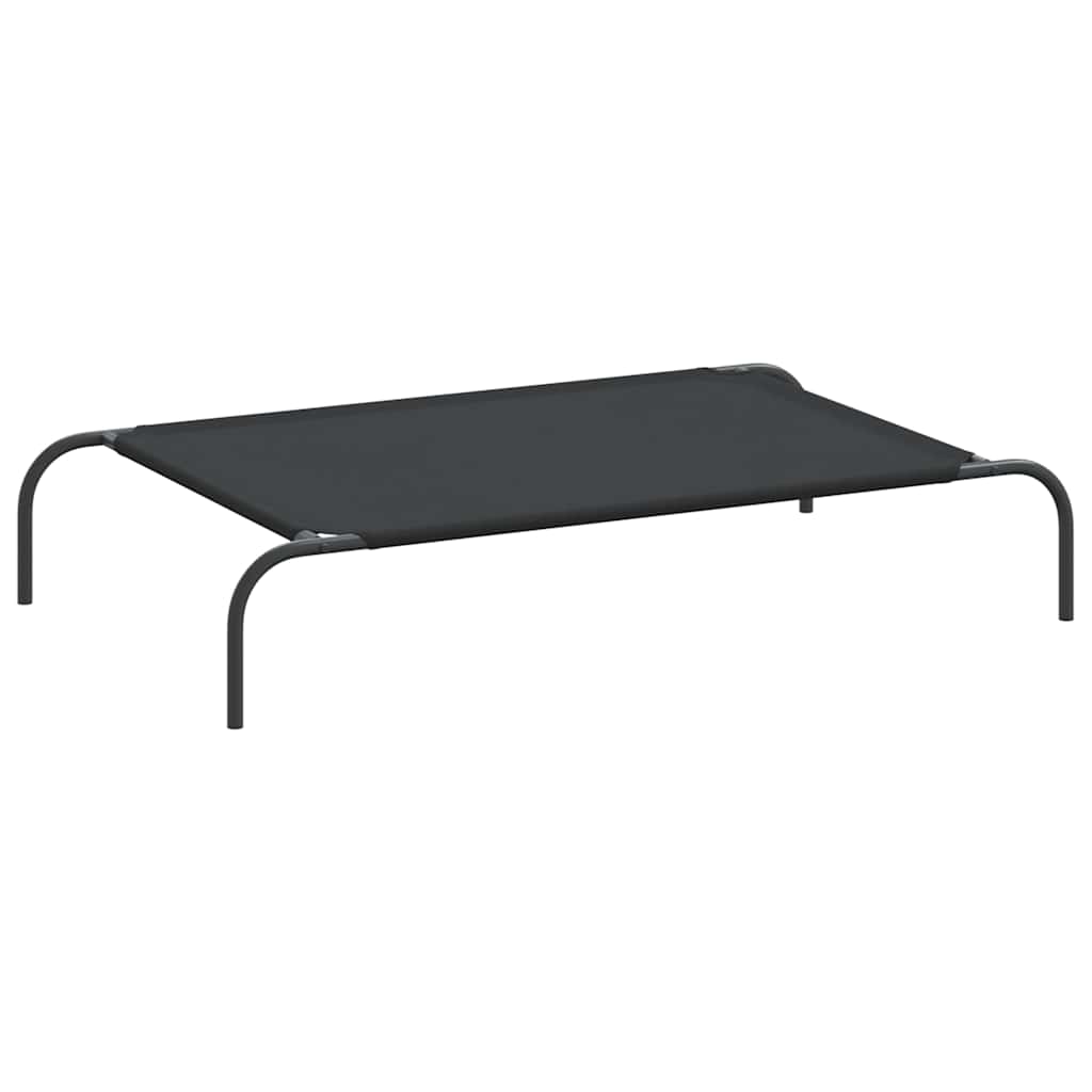 Förhöjd hundsäng svart 110x65x20 cm oxfordtyg och stål