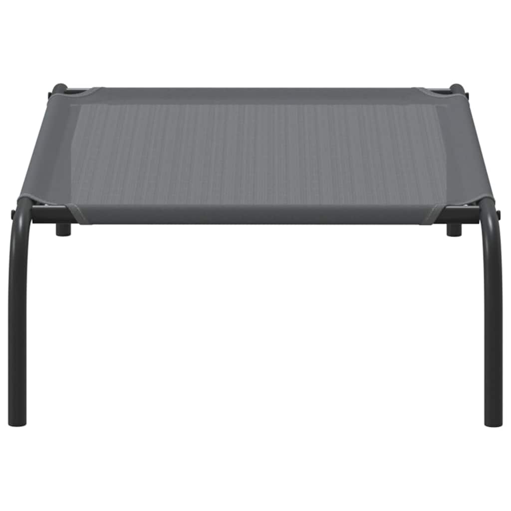 Förhöjd hundsäng grå 90x50x20 cm textilene och stål