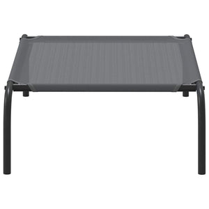 Förhöjd hundsäng grå 90x50x20 cm textilene och stål