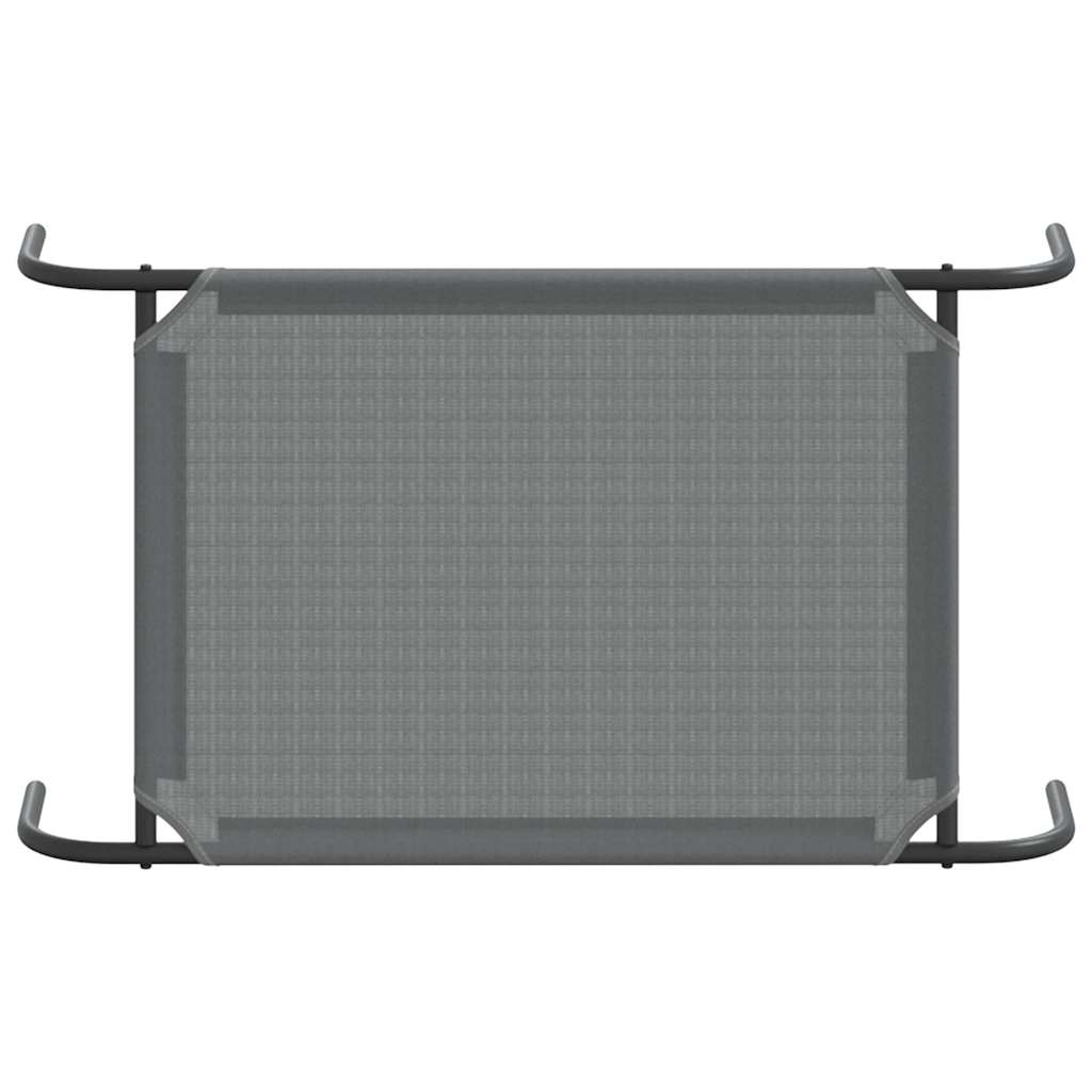 Förhöjd hundsäng grå 90x50x20 cm textilene och stål