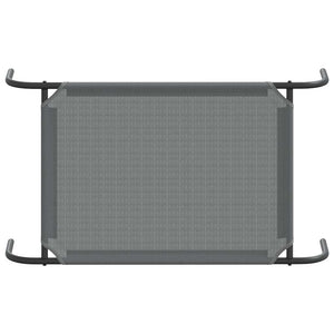 Förhöjd hundsäng grå 90x50x20 cm textilene och stål