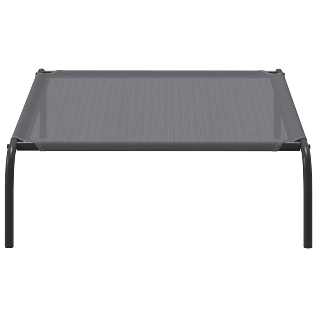 Förhöjd hundsäng grå 110x65x20 cm textilene och stål