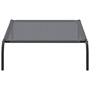 Förhöjd hundsäng grå 110x65x20 cm textilene och stål