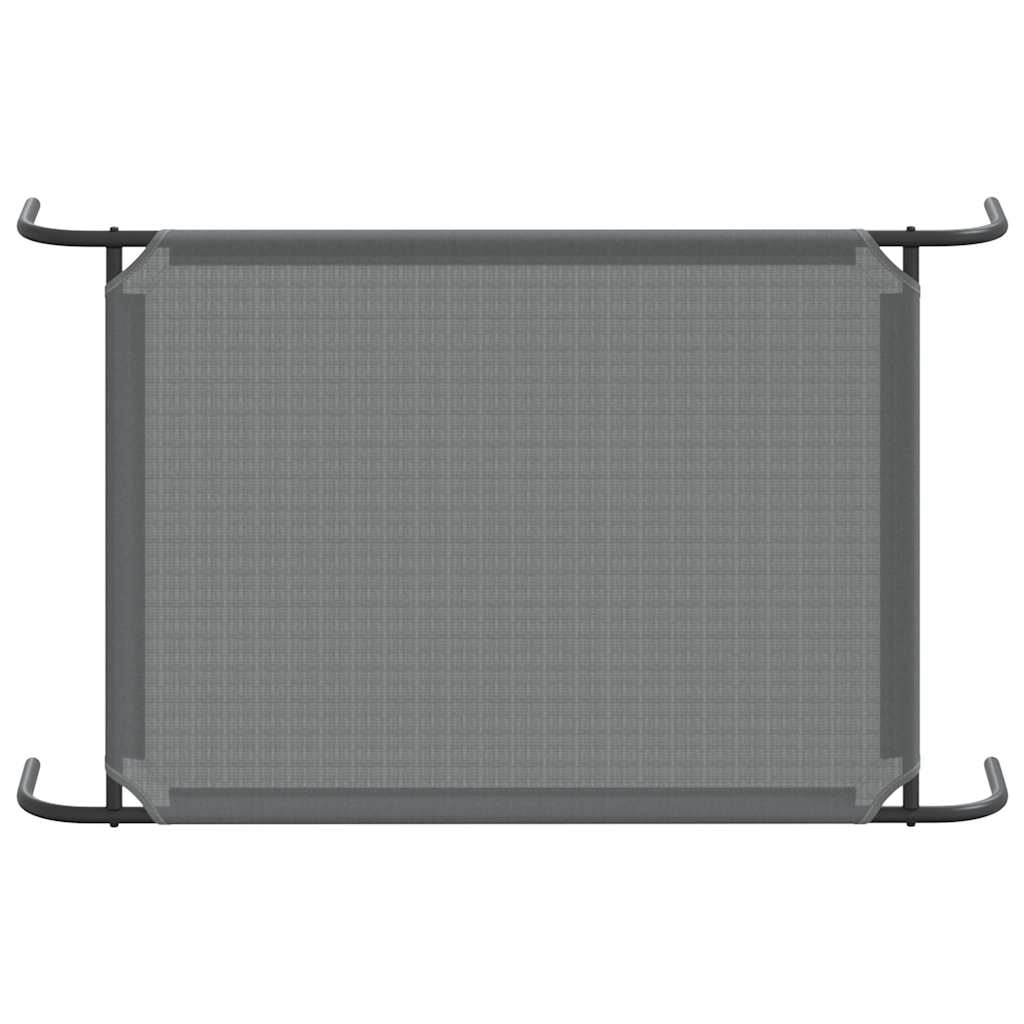 Förhöjd hundsäng grå 110x65x20 cm textilene och stål