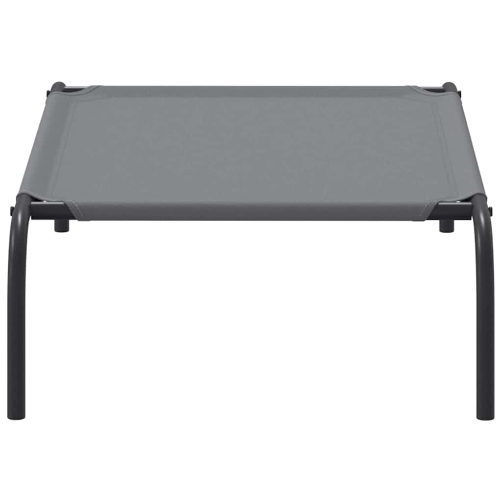 Förhöjd hundsäng grå 90x50x20 cm oxfordtyg och stål