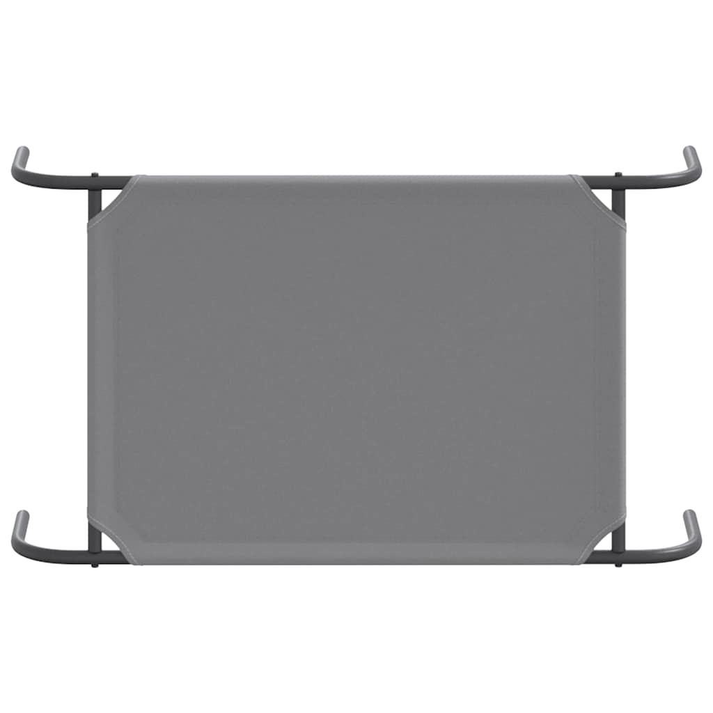 Förhöjd hundsäng grå 90x50x20 cm oxfordtyg och stål