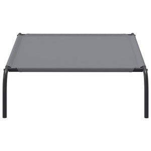 Förhöjd hundsäng grå 110x65x20 cm oxfordtyg och stål