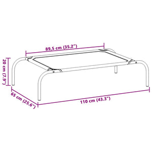 Förhöjd hundsäng grå 110x65x20 cm oxfordtyg och stål
