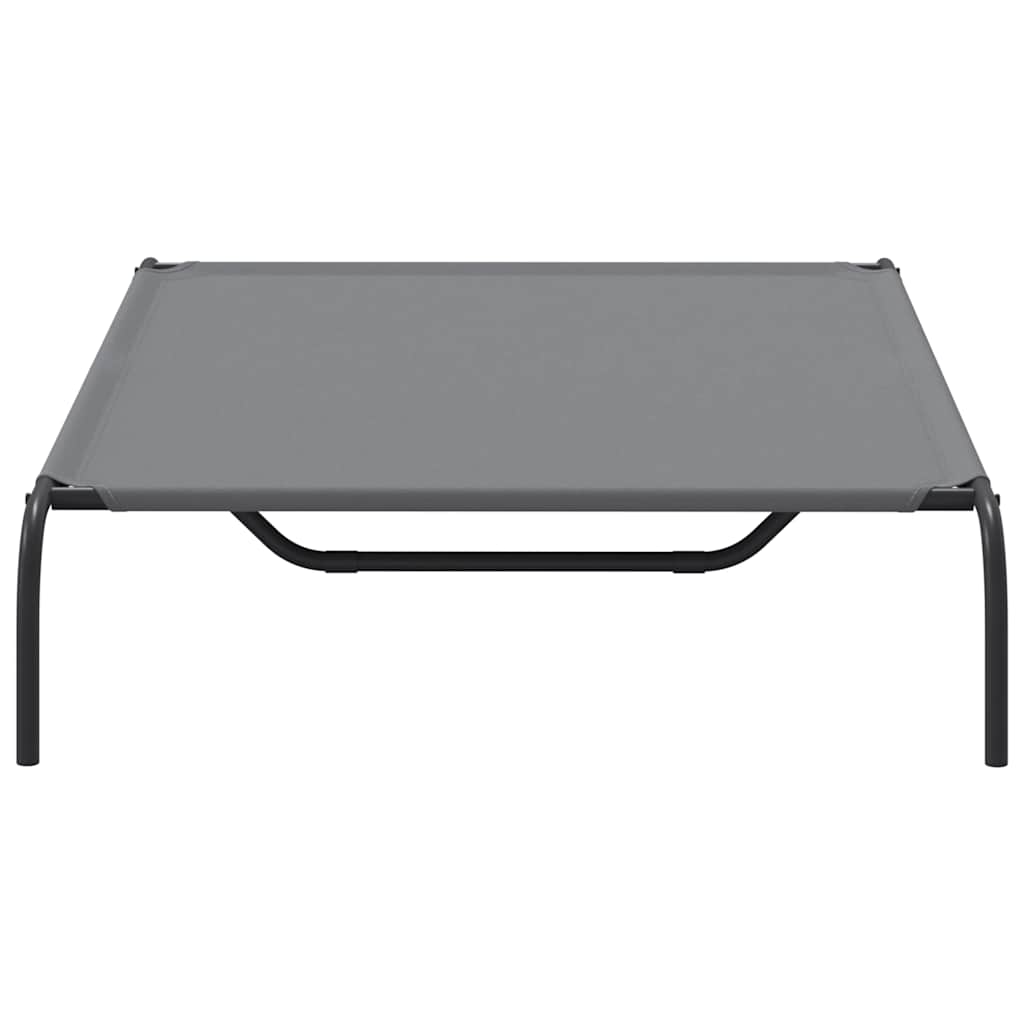 Förhöjd hundsäng grå 130x80x20 cm oxfordtyg och stål