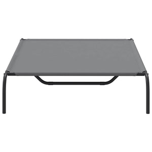 Förhöjd hundsäng grå 130x80x20 cm oxfordtyg och stål