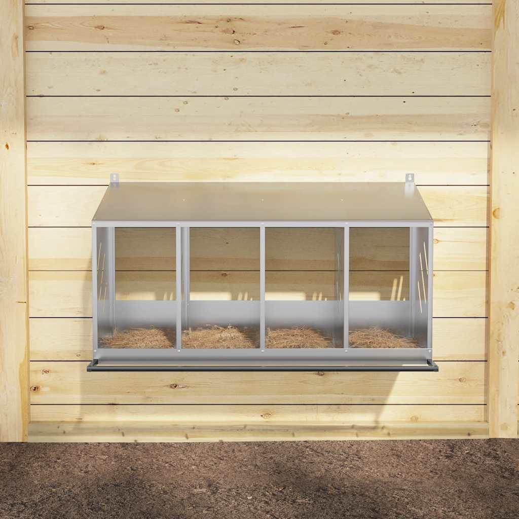 Kycklingholk med 4 fack galvaniserad silvermetall