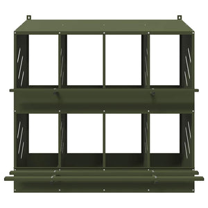 Kycklingholk med 8 fack olivgrön metall