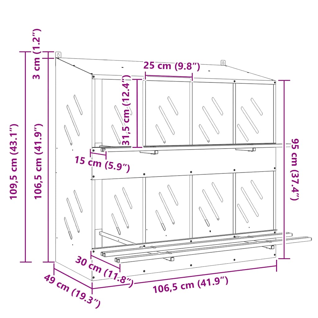 Kycklingholk med 8 fack olivgrön metall