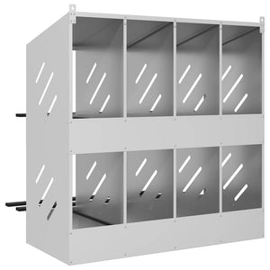 Kycklingholk med 8 fack galvaniserad silvermetall