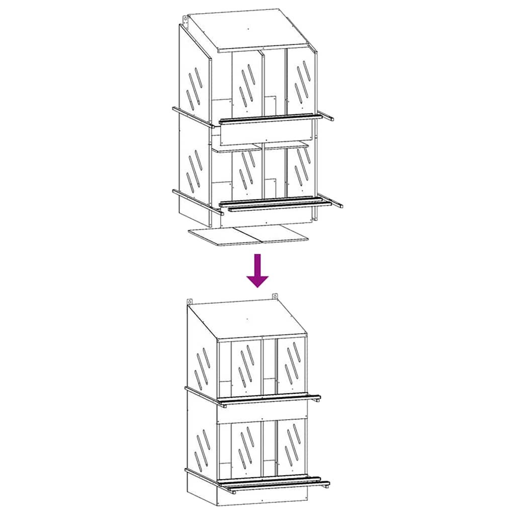 Kycklingholk med 4 fack olivgrön metall