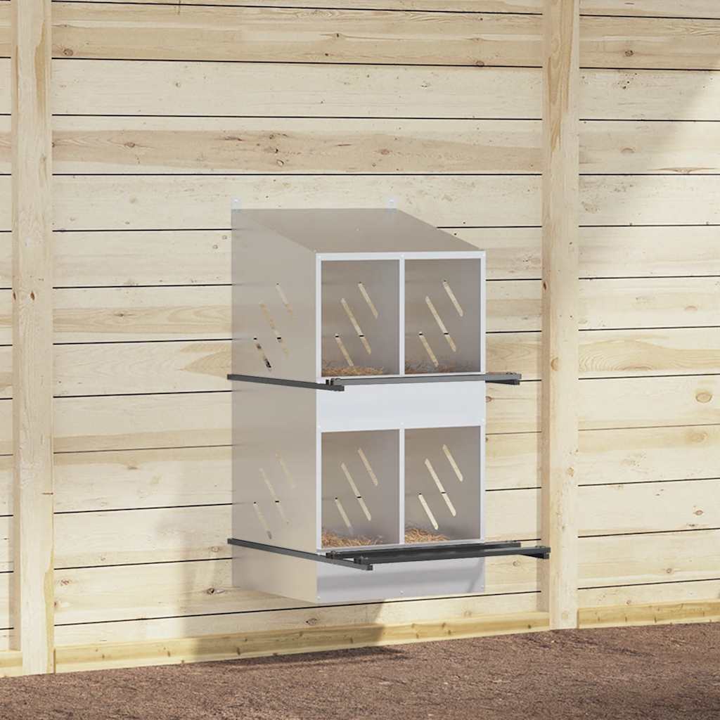 Kycklingholk med 4 fack galvaniserad silvermetall