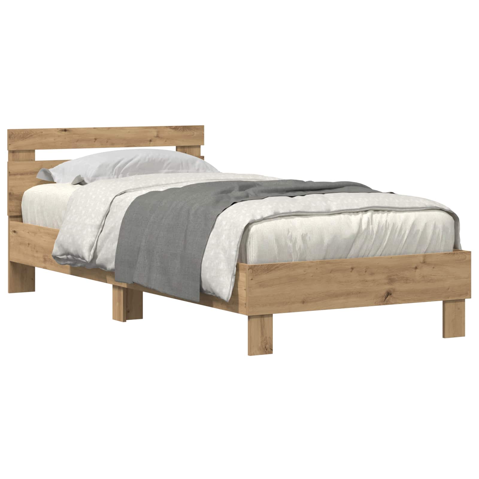 Sängram med huvudgavel Artisan Ek 75 x 190 cm Konstruerat trä