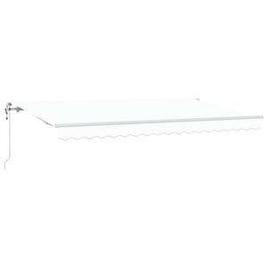 Utfällbar markis Vit 400 x 200 cm tyg