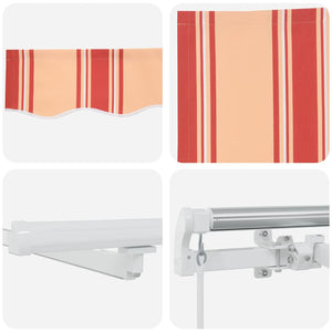 Utfällbar markis med gult och orange 450 ×300 cm tyg