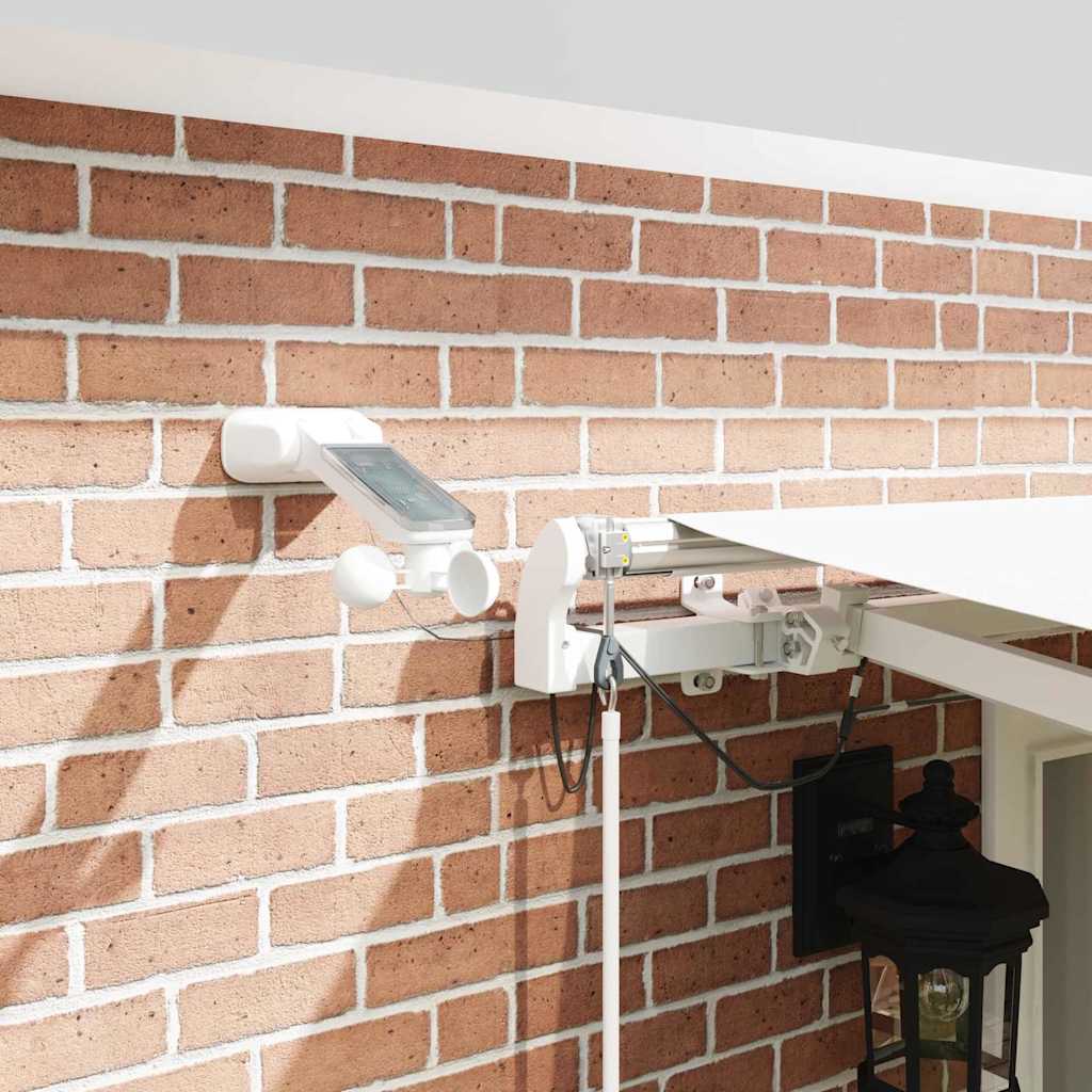 Utfällbar markis Vit 500 × 350 cm Polyester och metall