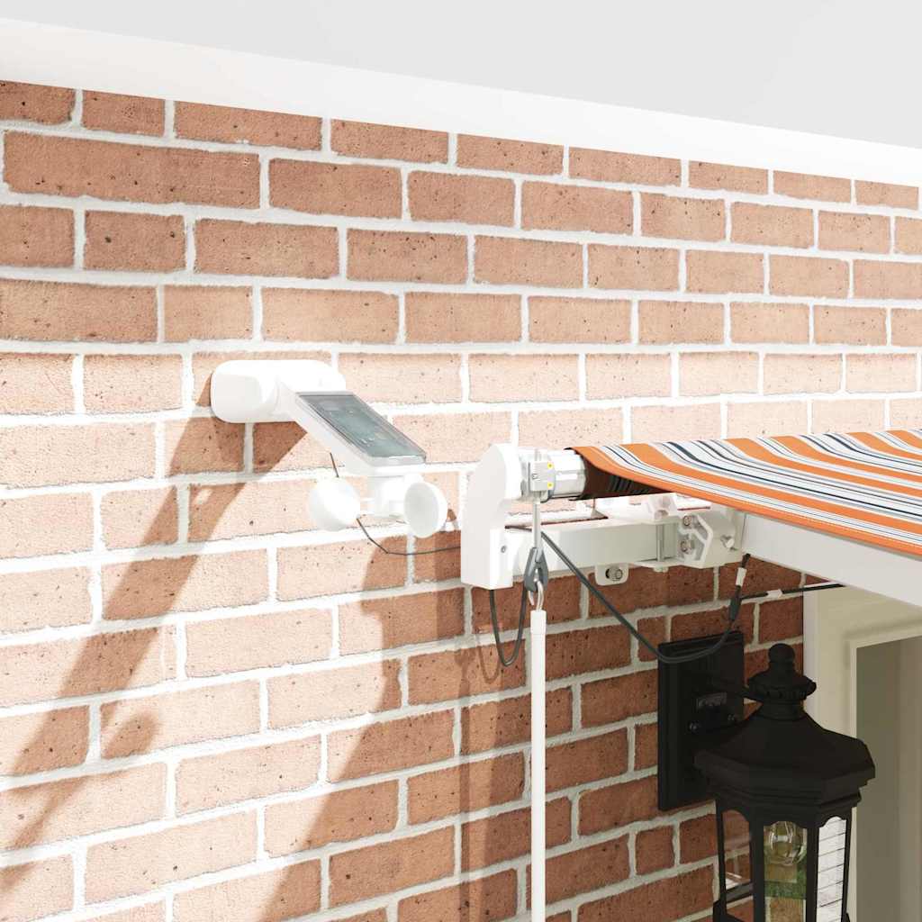 Utfällbar markis med LED -remsljus Flerfärgsdesign 600 × 300 cm