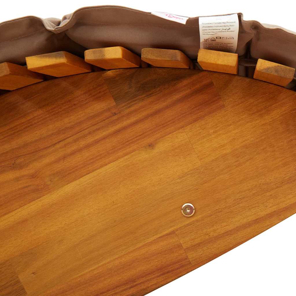 Solstol med kudde 2-person 2 pcs Brun Massivt Akaciaträ