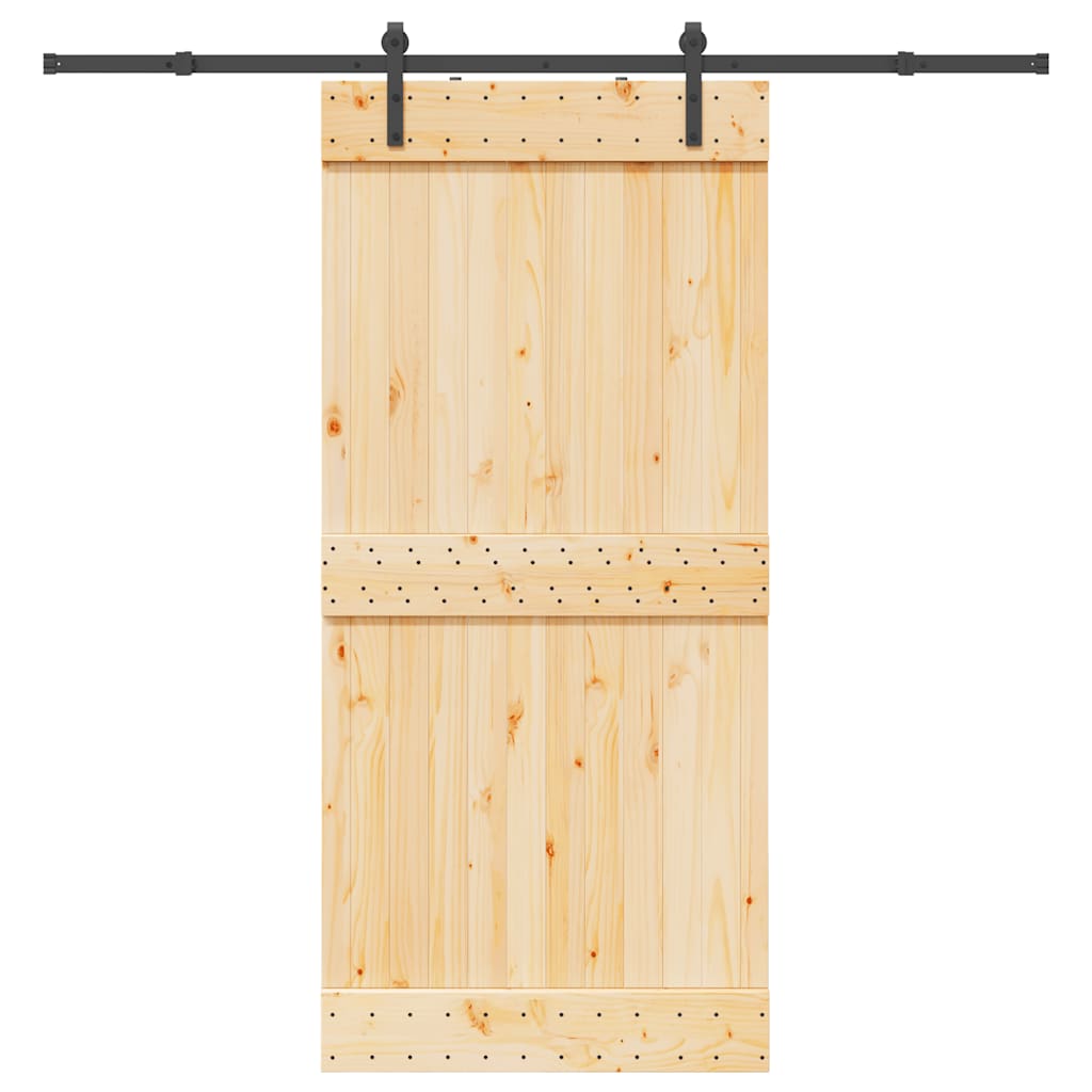 Skjutdörr med beslag 95x210 cm massiv furu