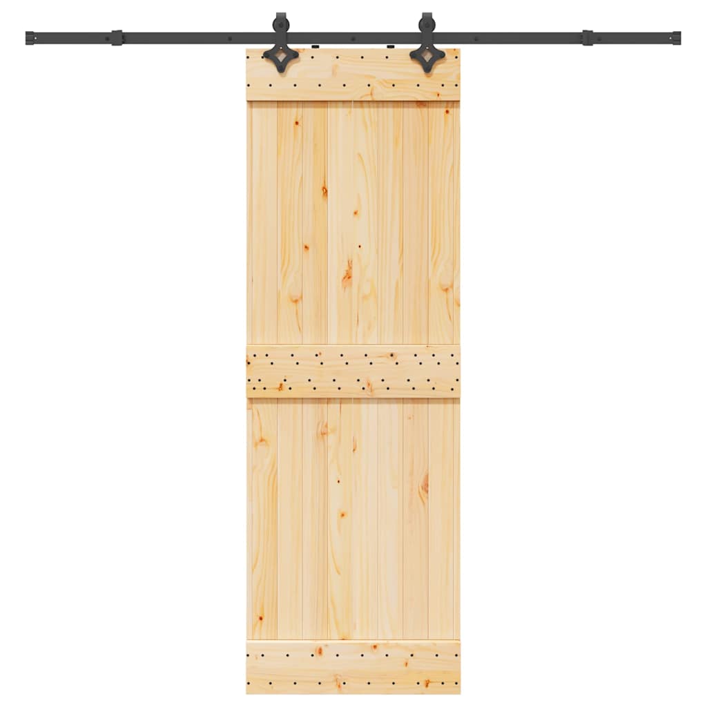 Skjutdörr med beslag 70x210 cm massiv furu