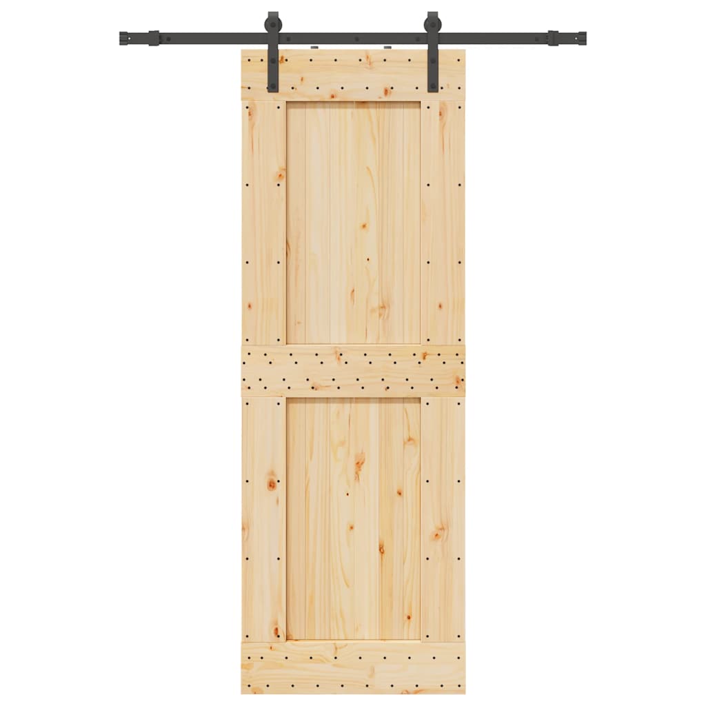 Skjutdörr med beslag 80x210 cm massiv furu