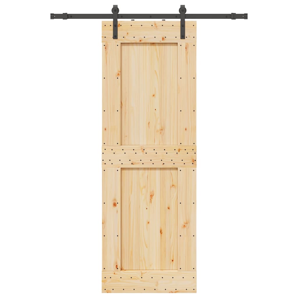 Skjutdörr med beslag 85x210 cm massiv furu