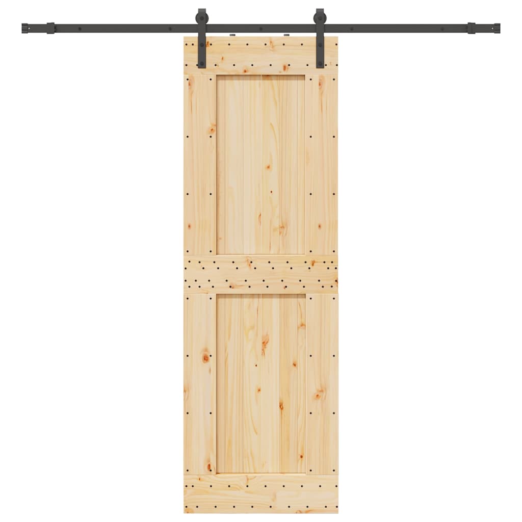 Skjutdörr med beslag 70x210 cm massiv furu