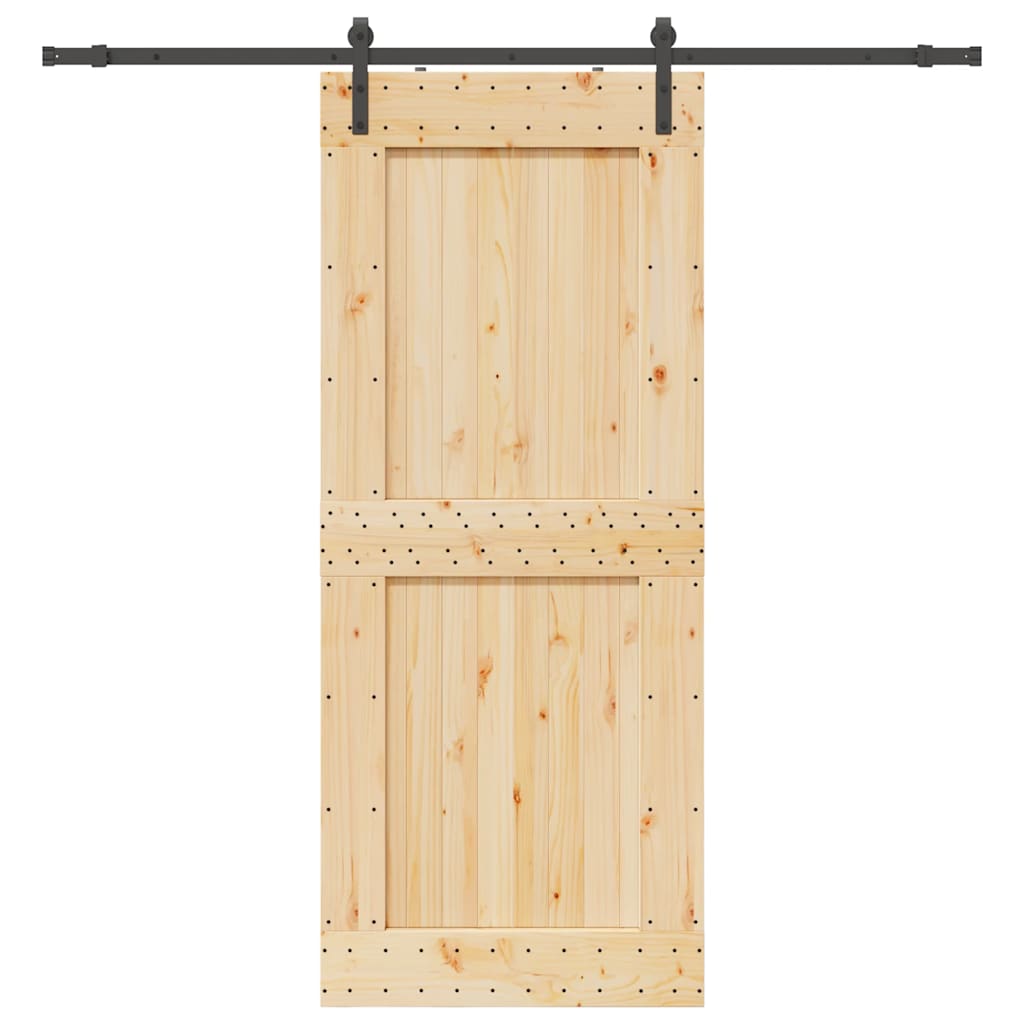 Skjutdörr med beslag 95x210 cm massiv furu