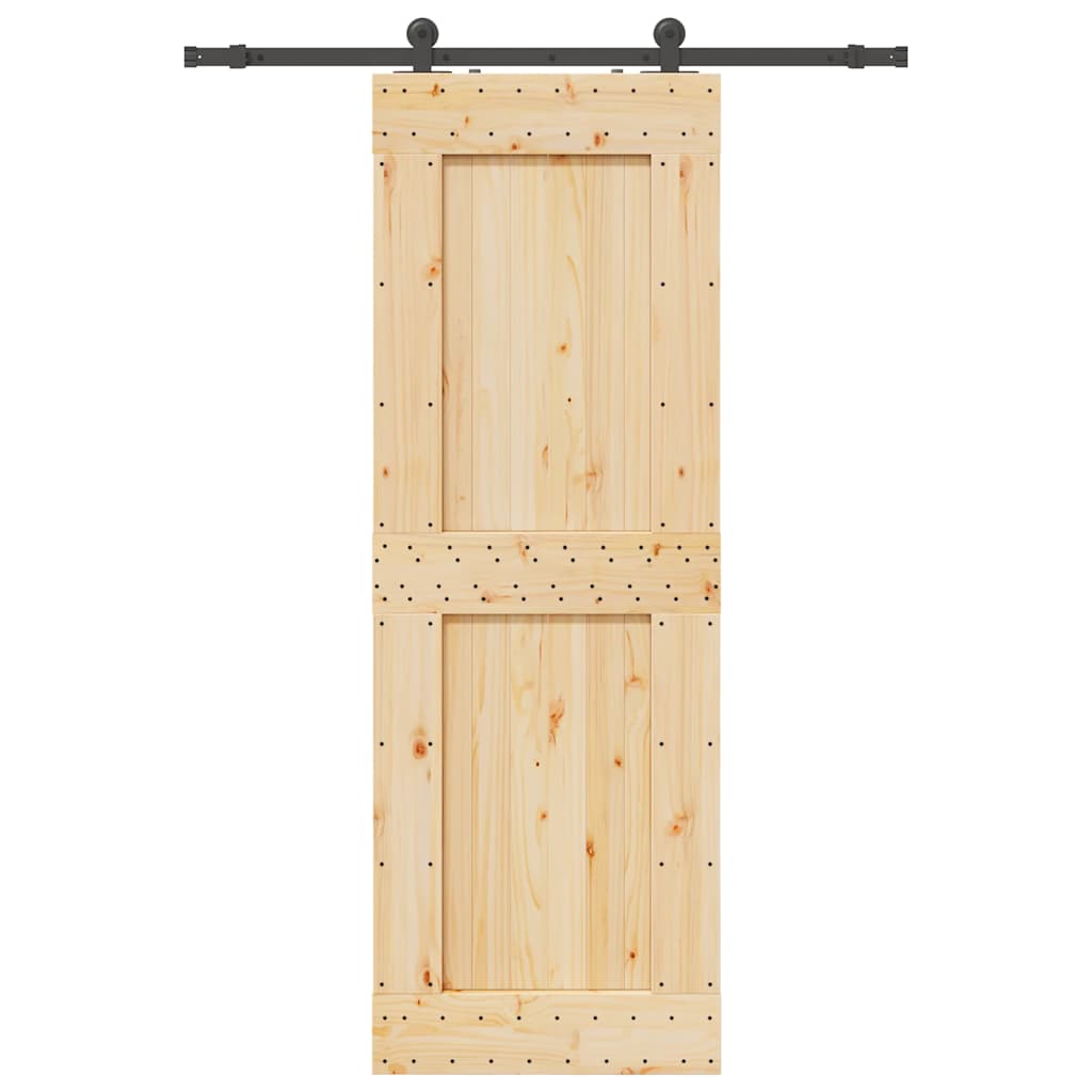 Skjutdörr med beslag 80x210 cm massiv furu