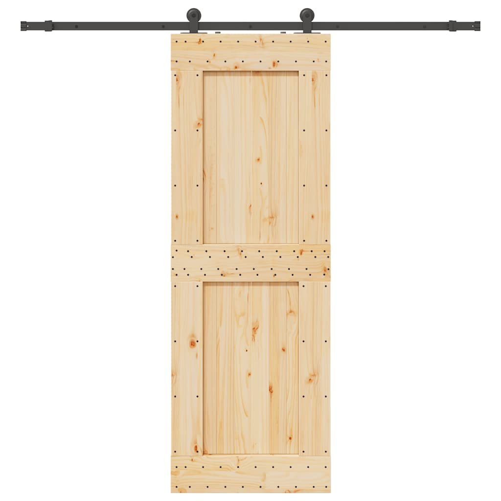 Skjutdörr med beslag 80x210 cm massiv furu