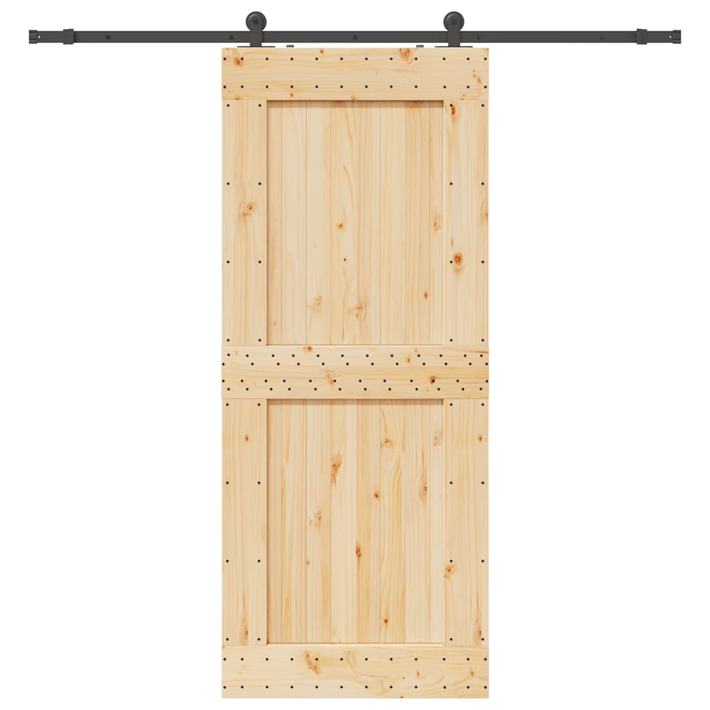 Skjutdörr med beslag 95x210 cm massiv furu