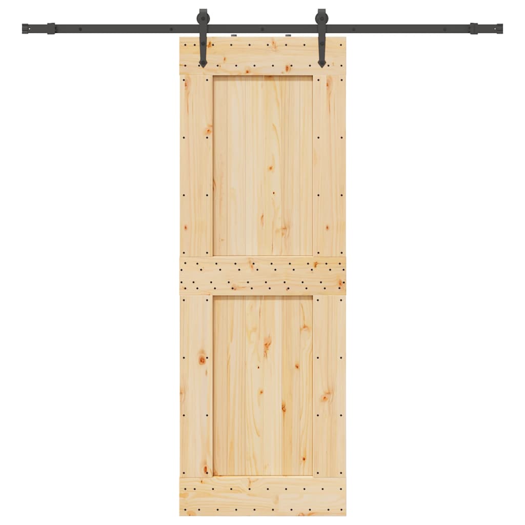 Skjutdörr med beslag 80x210 cm massiv furu