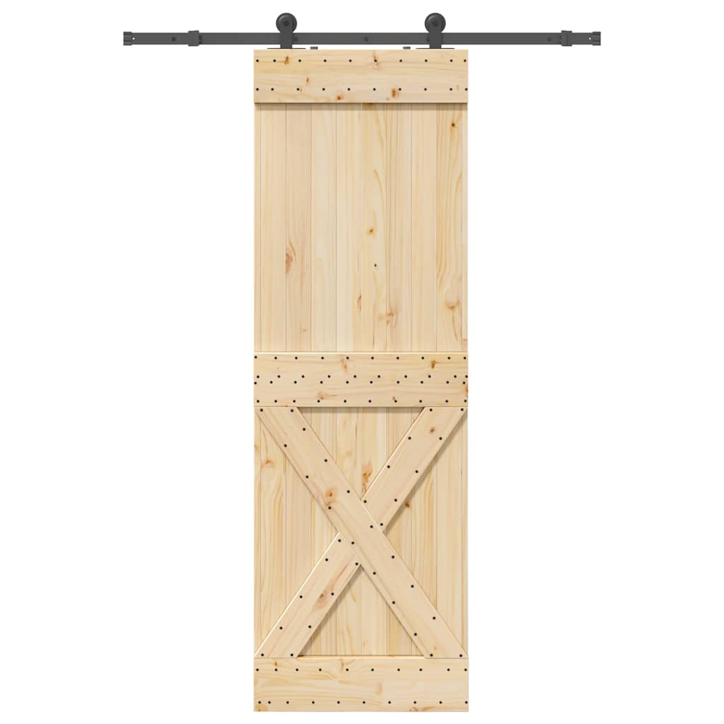 Skjutdörr med beslag 70x210 cm massiv furu