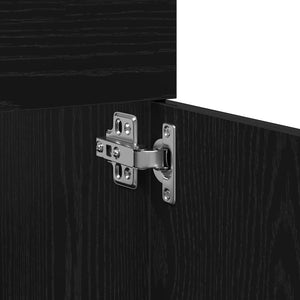 Badrumsskåp med låda Svart Ek 80 x 38,5 x 46 cm Konstruerat trä