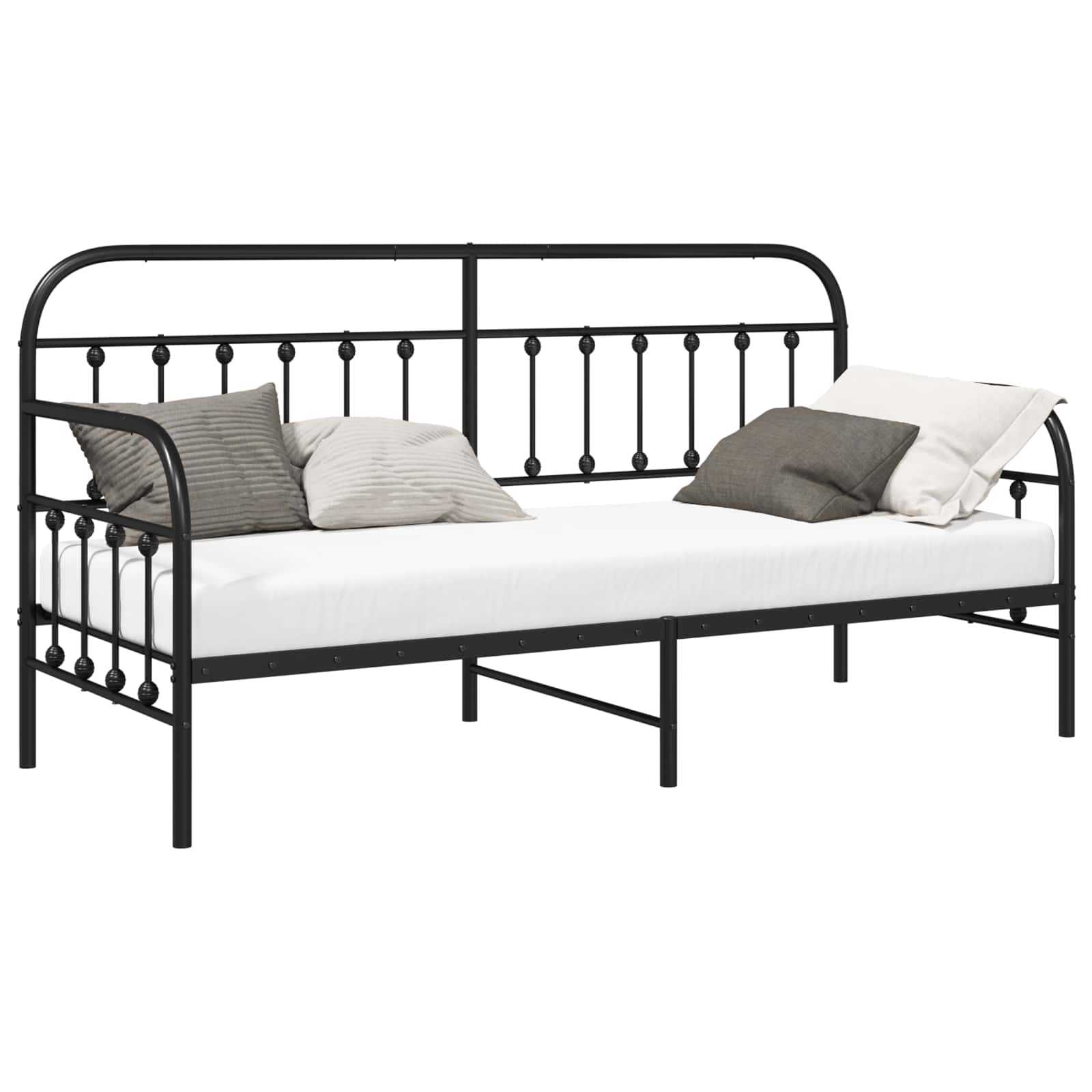 Dagbäddram Svart 75 x 190 cm Pulverlackerat stål