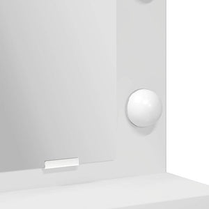 Smyckebord med låda Vit 79 x 41 x 135 cm Konstruerat trä