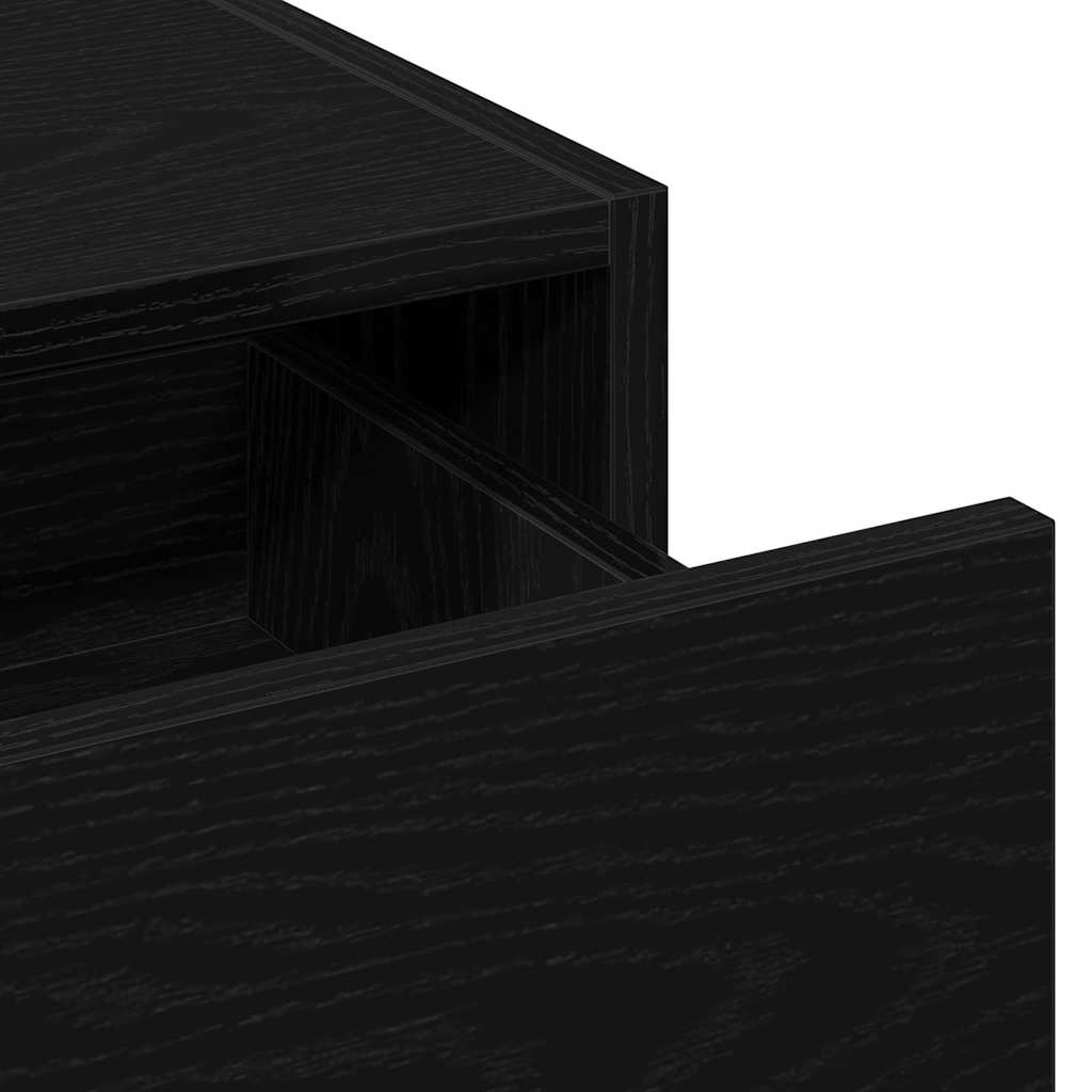 Smyckebord med låda Svart 100 x 40 x 70 cm Konstruerat trä