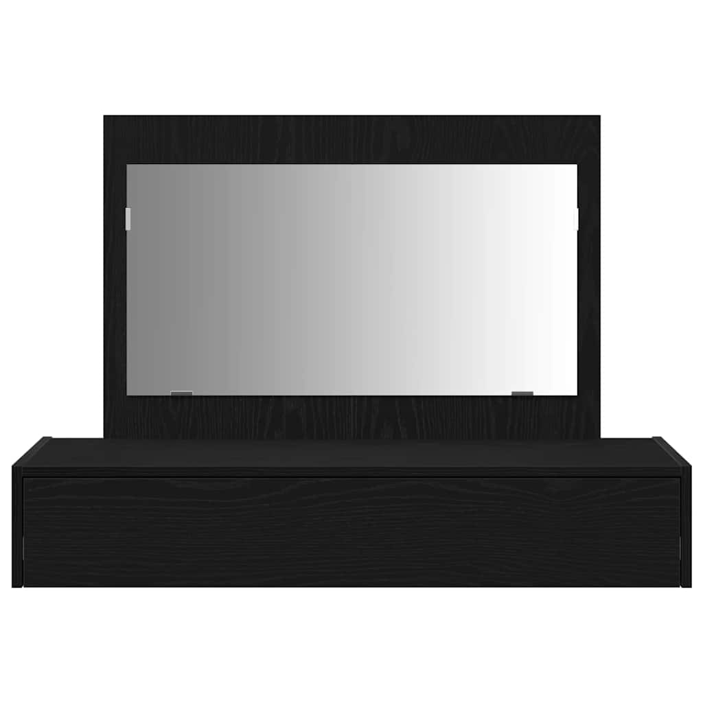 Smyckebord med låda Svart 100 x 40 x 70 cm Konstruerat trä