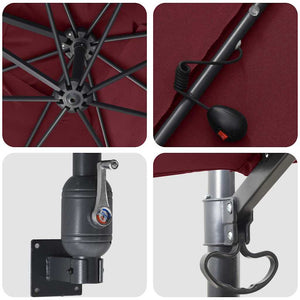 Trädgårdsparasol Bordeaux Röd 248,5 x 247,5 x 160 cm