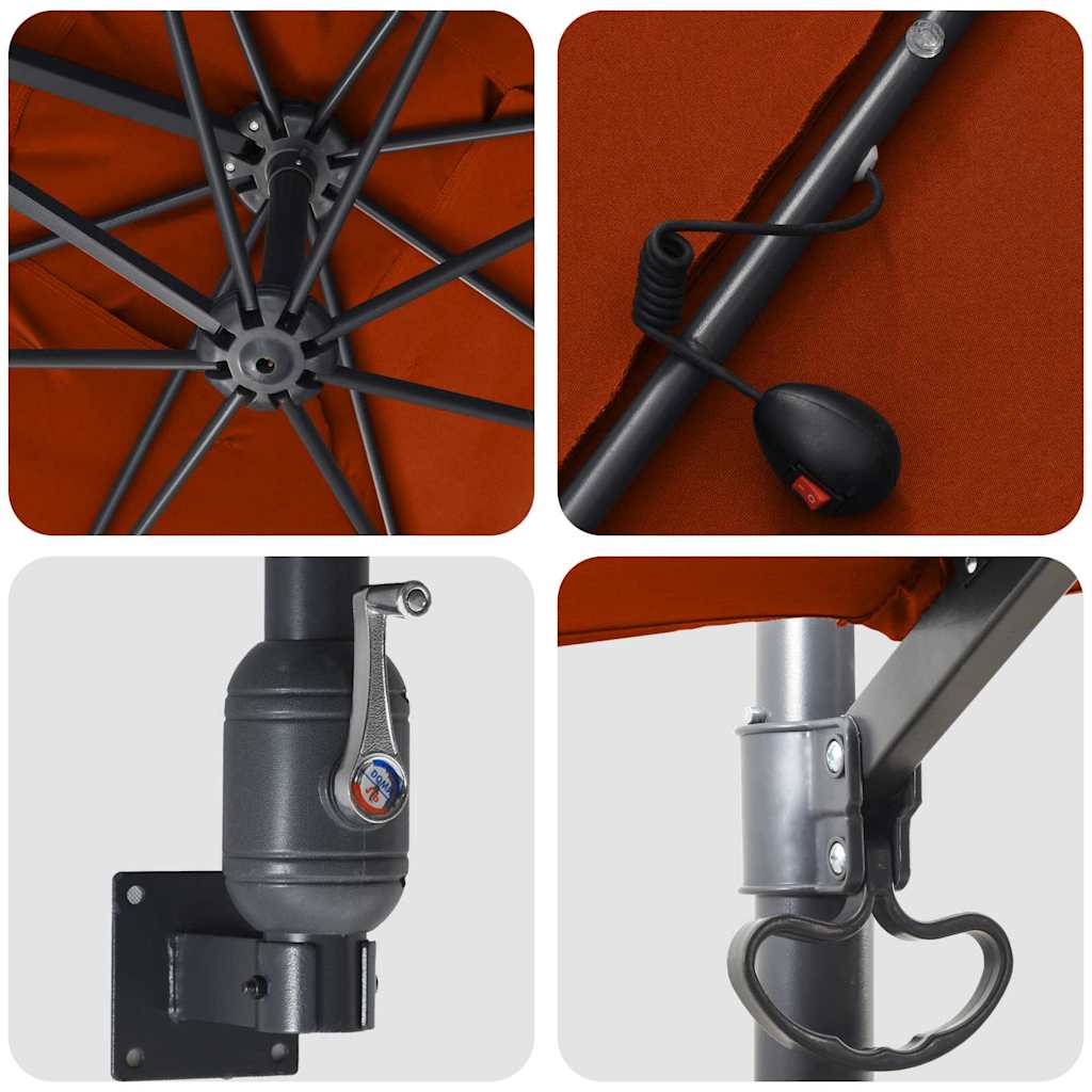 Trädgårdsparasol Terracotta 248,5 x 247,5 x 160 cm