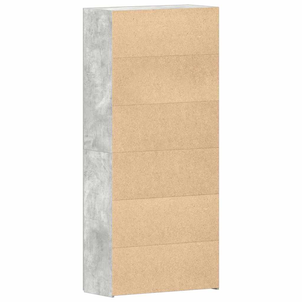 Skoskåp med hylla Grå 80 x 35.5 x 180 cm Konstruerat trä