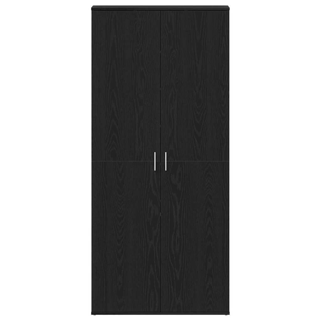 Skoskåp med hylla Svart Ek 80 x 39 x 178 cm Konstruerat trä